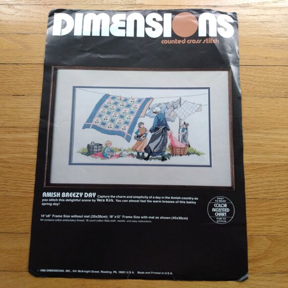 Vintage Amish Playtime & Breezy Day Counted Cross Stitch Charts by Dimensions US - Picture 3 of 14